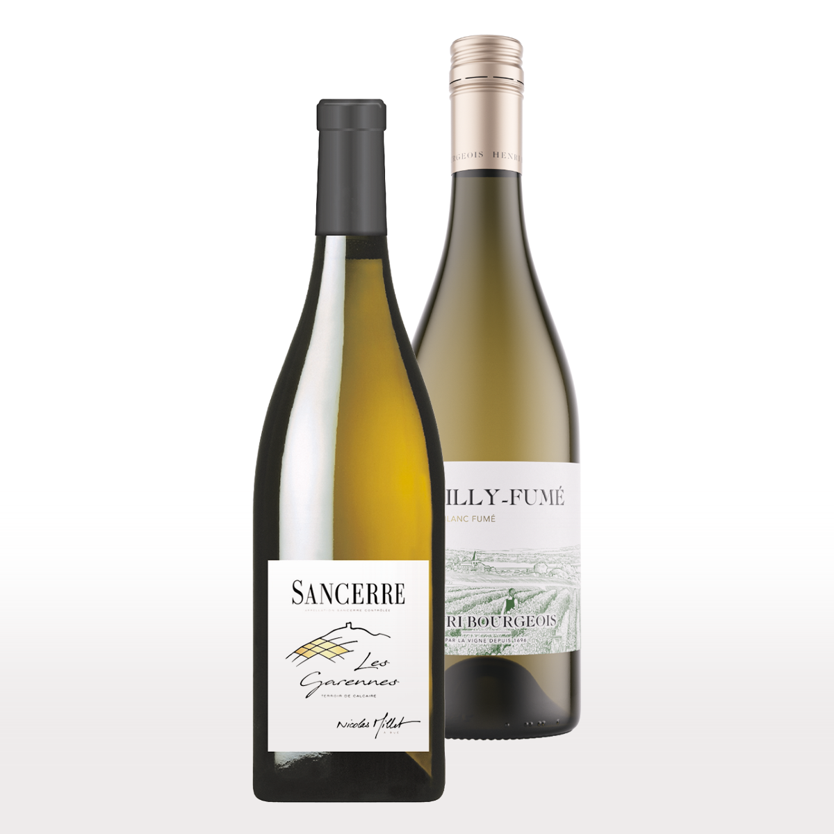 Loire duo: Sancerre AC 'Les Garennes' 2023 & Pouilly-Fumé aop 'Henri Bourgeois' 2023